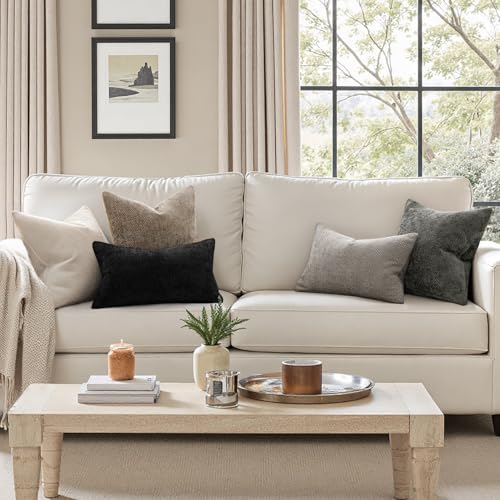 MIULEE Decorative Neutral Khaki Euro Sham Pillow Covers 24x24 Inch 2 Pack - Image 2