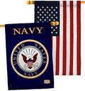 Navy House Flag - Pack Armed Forces USN Seabee United State American Military Veteran Retire Official USA Embroidery - Decoration Banner Small Garden Yard Gift Double-Sided Made In 28 X 40 by Breeze+Decor