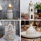 Islamic Cultural Decor Collection, Ramadan Home Decor Islamic Gift, Handcrafted Resin Mosque Models & Tower Ornaments for Home Office Display Ramadan Decoration (White H 1pcs) - Image 6