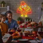 Thanksgiving Turkey Neon Sign Thanksgiving Turkey Decorations Thanksgiving Day Neon Sign for Wall Decor Neon Light Up Sign for Thanksgiving Day Door Wall Art Window Home Party - Image 2