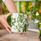 Sungmor 5.5 Inch Ice Crackle Glaze Ceramic Planter - 2 Pack Green & Grey - Image 4