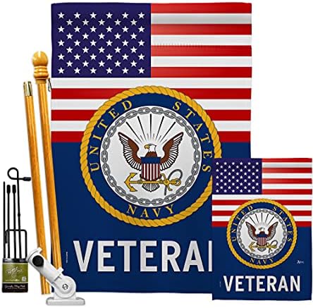US Navy Veteran Garden House Flag - Kit Armed Forces USN Seabee United State American Military Retire Official - Decoration Banner Small Yard Gift Double-Sided Made in USA 28 X 40 by Unknown