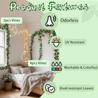 ucky Fake Vines, Eucalyptu Vines Garland, Ivy Vines, Green Artificial Wall Decor Hanging, Wedding Decoration，Flower Bouquet Decoration (4, Boston Vines) - Image 3