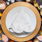 16.5 Inch Ribbon Twirl Embroidery Round Placemats Set of 4, Scalloped Round Table Mats for Party Kitchen Dining Decoration, Gray - Image 4