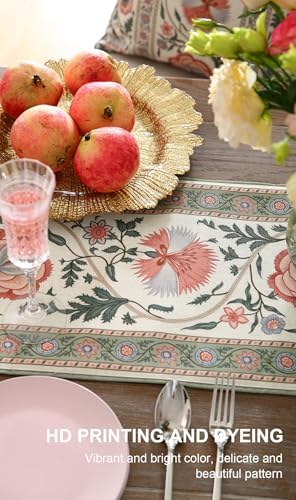 ISAENNE Designer Vintage Linen Table Runner,71"x12"-Daffy B - Image 5