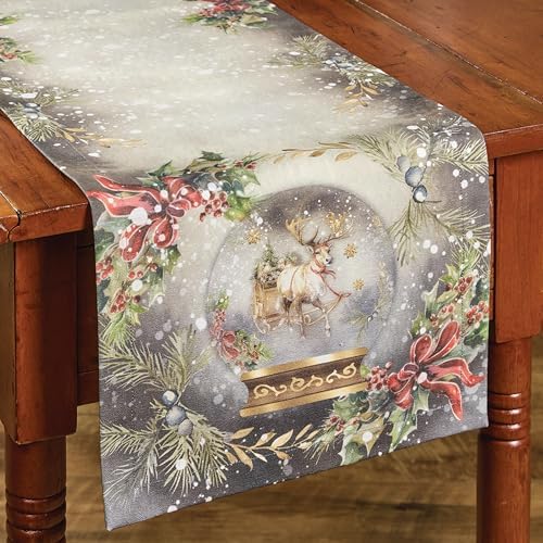 Park Designs Snow Globe Reindeer Table Runner 13" X 54" by ParkDesigns