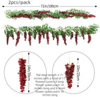 Encrypted Flower Vine Wisteria Artificial Garland Hanging (Wine Red, 2pcs) - Image 2