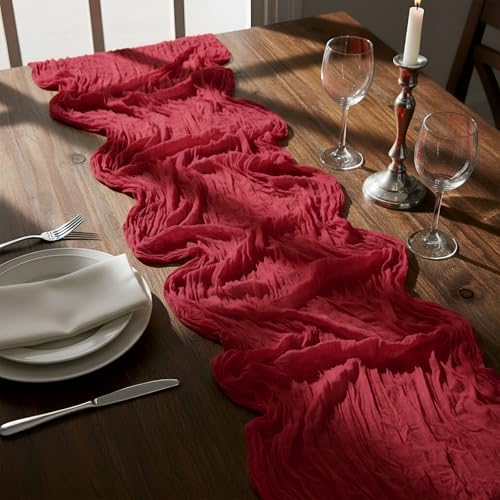 6 Pcs Fall Cheesecloth Table Runner Thanksgiving Boho Gauze 118" - Image 6
