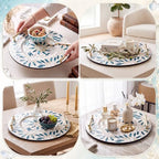 Mother of Pearl Decorative Tray with Metal Handle, Retro - Image 4
