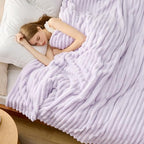 Bedsure Soft Queen Size Blanket for Bed Lavender Fog 90"x90" - Image 4