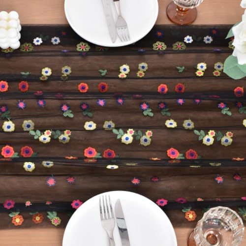 Flower Table Runner Floral Daisy Fall Wedding Birthday Party Home Decor - Image 4