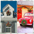 Zeyune 4 Pcs 14" Christmas DIY Green Wreath Artificial Wreath Cypress Style - Image 4