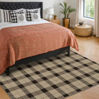 Easy Jute Area Rug 5x7, Black & Tan Plaid Rug, Washable Indoor Outdoor Farmhouse Rug for Living Room, Entryway, Bedroom, Patio & Covered Porch, Low Pile Non Slip - Image 3