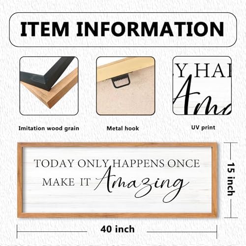 AuraPeak Inspirational Quotes Office Wall Decor, Wood 40"×15" - Image 2