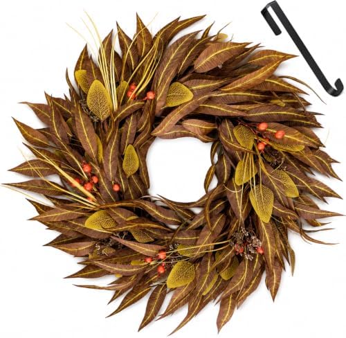 24 Inch Fall Wreaths for Front Door Thanksgiving Decor for Home by Unknown