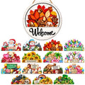 One Welcome Sign for Every Season, 16 PCS Interchangeable Welcome Sign for Front Door, Simple Elegant Farmhouse Seasonal Porch Decor Gift for Christmas (1 Set/15PCS) by Unknown