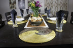 Senegal Placemats/African Bohemian Woven Seagrass Placemats/Natural Wicker Round Basket Placemats/Decorative Hanging Wicker Plates/Hanging Wall Decor (Black & Yellow) - Image 3