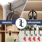 2-in-1 Adjustable Christmas Stocking and Garland Hangers, Heavy Duty Metal Mantel Hooks, No Drill Stocking Holders, Garland Decorations (White-8PCS) - Image 3