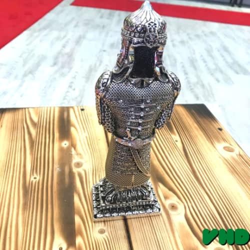 Muslim Armed Warrior Figurine Showpiece Accessory | Islamic Table Desk Home Decor | Islamic Decoration | Islamic Birthday Muslim Eid Ramadan Gift (2 x 3.7 x 11.8 Inches, Silver) - Image 3