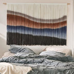 Macrame Wall Hanging Tie-Dye Bule Boho Wall Decor Yarn Fiber Art 57"W*35"L - Image 4