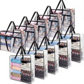 Shappy 10 Pack 93L Extra Large Clear Blanket Storage Bags Clothes Storage Bags with Handles Clear Zippered Oversized Moving Bag Plastic Totes for Clothes Blankets Bedding Toys Duvet Comforter by Shappy