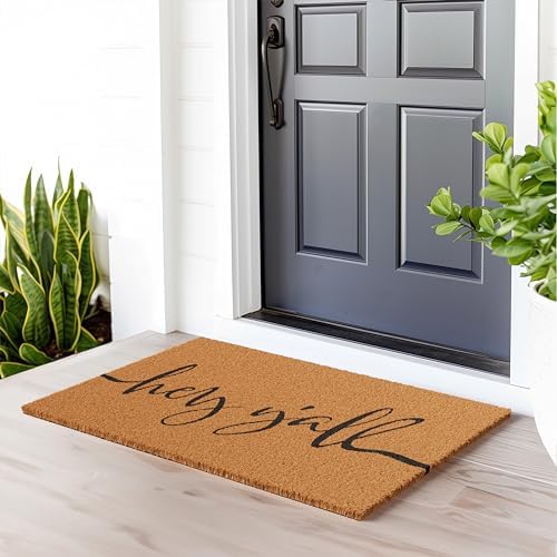Barnyard Designs Natural Coco Coir Non-Slip Doormat (24x36, Y'all) - Image 4