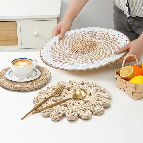 Set of 11 Boho Wall Basket Decor Wicker Woven Wall Basket Decoration - Image 6
