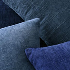 Set of 4 Soft Textured Decorative Throw Pillow Covers 24x24 Inch Cozy Farmhouse Cushion Cover Square Accent Pillow Cases for Bed Couch Sofa Living Room, Navy Blue - Image 5