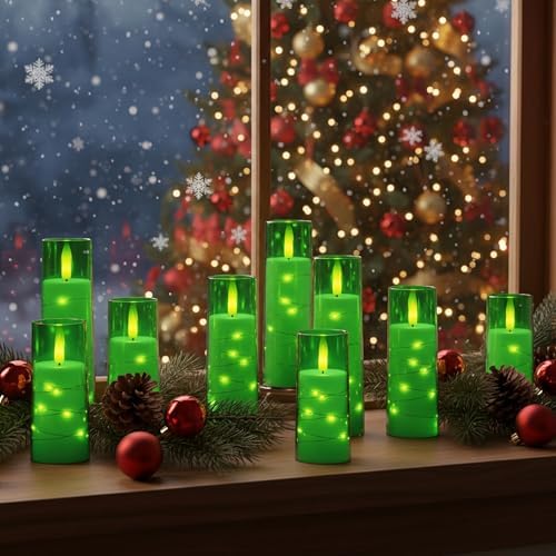 Raycare 9 Pcs Flameless Battery Operated Pillar Candles with Remote Timer - Image 2