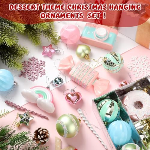 Halloscume 58 Pcs Christmas Tree Ornament Dessert Cupcake Candy, Lovely - Image 3