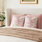 Foindtower Set of 2 Linen Floral Throw Pillow Covers Neutral Vintage Print Decorative Cozy Cushion Covers Farmhouse Boho Home Decor for Sofa Chair Couch Bedroom Living Room,24×24 Inch,Light Pink - Image 7