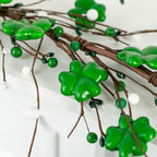St. Patrick's Day Shamrock Pip Berry Garland - Irish Lucky Clovers and Berries Arrangement for Ireland Saint Paddy's Decorations (60 inches) - Image 3