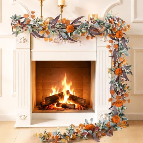 Waipfaru 6FT Fall Eucalyptus Garland for Mantle Fall Decor - Image 2
