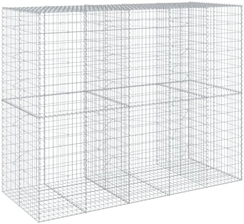 vidaXL Gabion Basket with Cover 98.4"x39.4"x78.7" Galvanized Iron by vidaXL