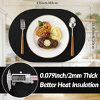 homing Heat Resistant Oval Placemats Set of 6, Black - Image 3