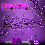 Couah [8 Modes & Timer] 9 Ft 72 LED Halloween Willow Vine Twig Garland with Purple Lights Battery Operated Indoor/Outdoor Wall Fireplace Mantle Halloween Decorations - Image 4
