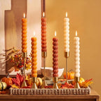 6 Pcs Pumpkin Taper Candles Fall Halloween Smokeless Tapered Candles 7.16'' by Conelist
