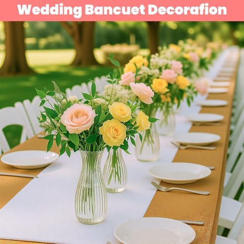 20 Pcs Plastic Bud Vases Bulk Small Plastic Vases, Clear Container for Flowers Height Shatterproof Bud Vase, Mini Vintage Floral Vase for Home Decor, Living Room, Office Decoration, Housewarming Party - Image 5