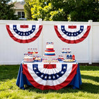 3 Pack 3x6 Ft USA Pleated Fan Flag, American Bunting Flag Patriotic Half Fan Banner 4th of July Decorations Outdoor Memorial Day Decor Fourth July Independence Day Outside Red White and Blue Decor - Image 5