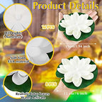 Liliful LED Floating Lotus Lantern,Diwali Pool Pond Decor,White,3.94, 5.91" - Image 2