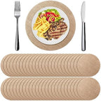 100 Pieces Round Burlap Placemats Bulk 11.8 Inch Boho Table Mats by Mifoci