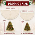 36 Inch White Knitted Christmas Tree Skirt Small Thick Cable Knit Round Cream for 4ft 5ft Tree Rustic Farmhouse Neutral Christmas Decor Tree Base Cover Xmas Home Decor (White-01) - Image 4