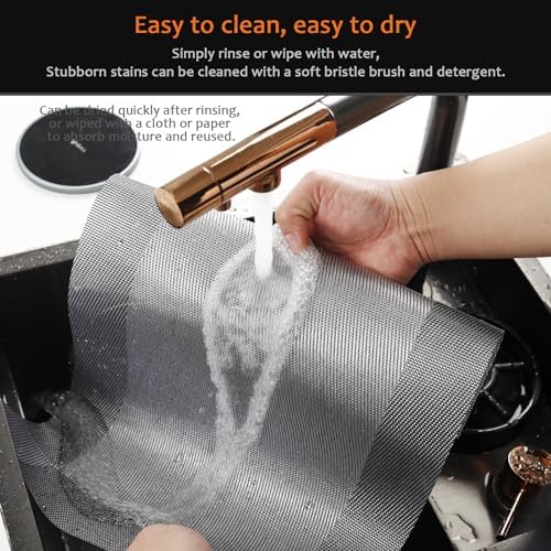 Silver Grey Vinyl Placemats Set of 12, Heat Resistant Table Placemats - Image 5
