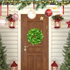 6 Pcs Christmas Boxwood Wreath Artificial 10 Inch Green Leaves for Front Door Cabinets Wreath Indoor Outdoor Wall Decor Christmas Wall Home Kitchen Decoration - Image 5