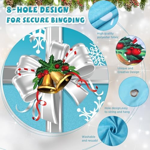 WovWeave Christmas Garage Door Cover - 7 x 16 ft Winter Xmas Garage Backdrop Banner with Snowflake Design - Image 2