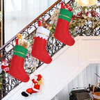 60Pcs 17" Felt Christmas Stocking Bulk, Red Christmas Socks Bulk with White Cuff Golden Trim, Christmas Hanging Ornaments Xmas Decoration for Mantel Door Window Holiday Home Décor - Image 6