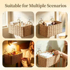 Woven Wall Baskets Set of 3, Boho Wicker Hanging Organizer 3 Sizes - Image 5