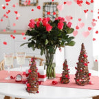 DoubleFill 3 Pcs Valentine's Day Table Rattan Trees-Valentine's Table Rattan Trees with Berries, Red Pink White Heart Centerpieces Decorations for Wedding Anniversary Party, Romantic Home Decor - Image 6