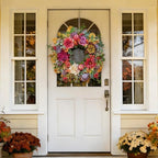 Fall Wreaths for Front Door 24 Inch Autumn Wreath Rustic Thanksgiving Decor - Image 5