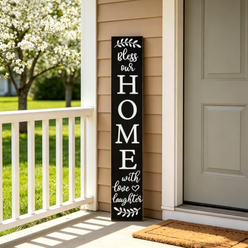 Welcome Sign for Front Door Porch, Bless Our Home Signs 47" - Image 2